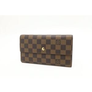 Louis Vuitton International Long Bifold Wallet Damier Ebene Authentic Excellent